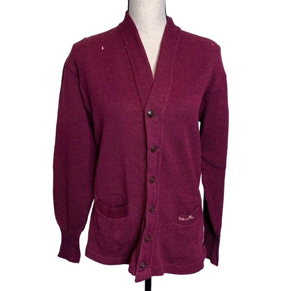 Lee High School Letter Sweater Cardigan‎ 1950s? Midland, TX Wool Has Holes VTG